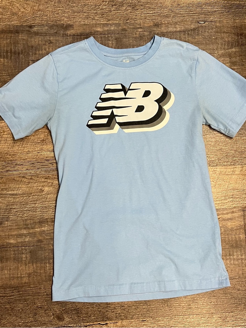 New Balance Sky Blue Tee with Black and Cream Logo